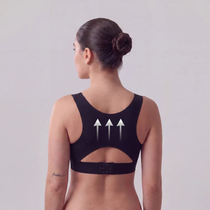 Sujetador con espalda cruzada y cierre frontal, sin aros, para soporte postural