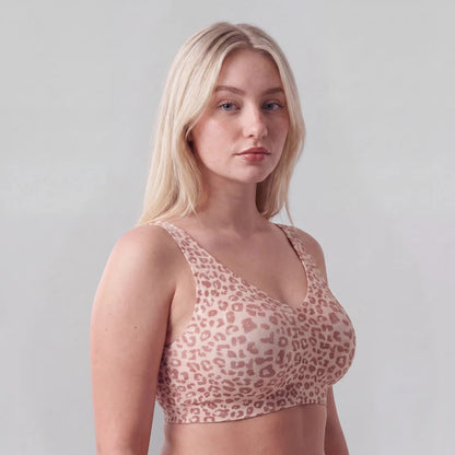 Sostén animal print premium con tiras gruesas y tecnología de varillas de gel