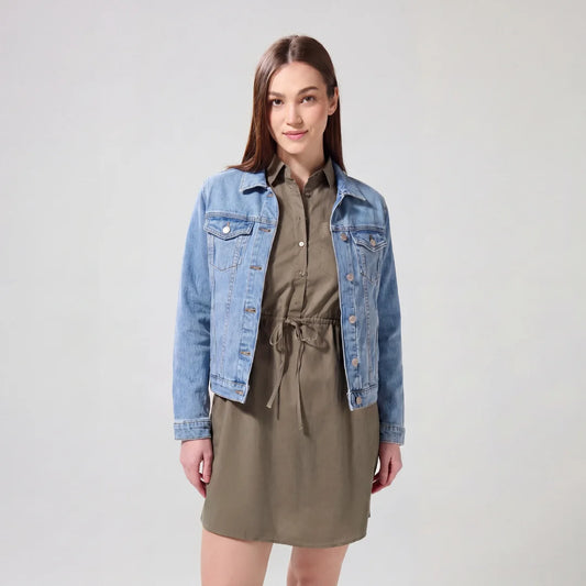 Chaqueta de Jean manga larga casual