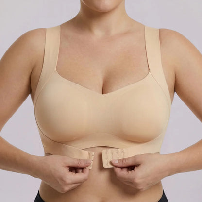 Sujetador con espalda cruzada y cierre frontal, sin aros, para soporte postural