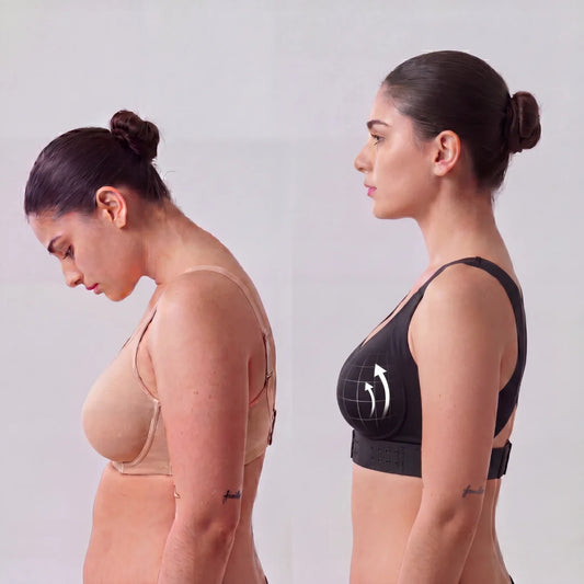 Sujetador con espalda cruzada y cierre frontal, sin aros, para soporte postural